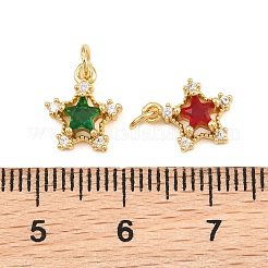 Breloques en laiton avec zircone cubique de micro pave&nbsp;KK-Q085-13G