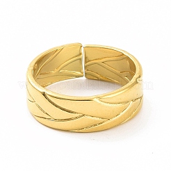 Bague de manchette rainurée en acier inoxydable 304 avec placage ionique (IP) pour femme&nbsp;RJEW-C053-05G