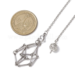 304 Edelstahl Kette Makramee Beutel leerer Steinhalter Wünschelrutenpendel&nbsp;HJEW-JM02327-02