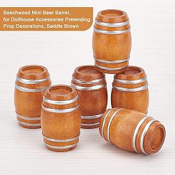 Mini-Bierfass aus Buchenholz&nbsp;LS-DJEW-WH0015-46