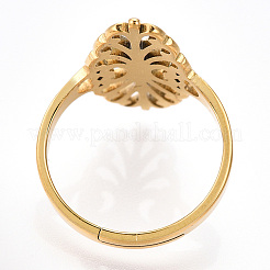 Placcatura ionica (ip) 304 acciaio inossidabile anello ovale regolabile&nbsp;RJEW-T027-02G