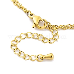 Placcatura ionica (ip) 304 catene in acciaio inossidabile cavigliera&nbsp;AJEW-H148-13F-G