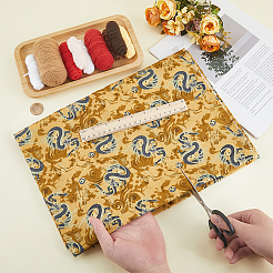 Baumwollfaserstoff mit Drachenmuster im japanischen Stil&nbsp;DIY-WH0591-417B