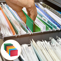 12 Stück rechteckige Hängemappen aus Papier in 6 Farben mit verstellbarer Lasche&nbsp;AJEW-NB0009-39