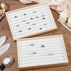 Fingerring-Präsentationstablett aus Holz&nbsp;RDIS-WH0009-026A