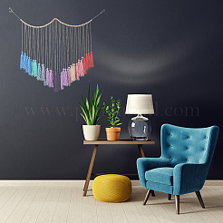 Wollgarn-Boho-Quasten-Wandbehang-Ornamente&nbsp;HJEW-WH0071-02