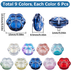 54 Stück 9 Farben transparent gespritzte Glasperlen&nbsp;GLAA-SC0001-80
