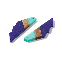 Gros pendentifs en résine opaque et bois de noyer&nbsp;RESI-M027-09F