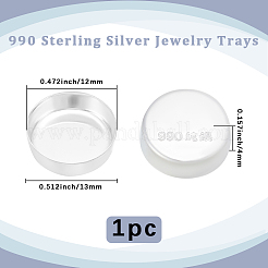 1pc 990 plateaux à bijoux en argent sterling&nbsp;AJEW-BBC0002-43A