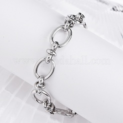 Anlaufgeschützte ovale Gliederkettenarmbänder aus Edelstahl 304&nbsp;BJEW-Z011-12P