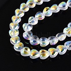Chapelets de perles en verre transparent électrolytique&nbsp;EGLA-N057-05A-01