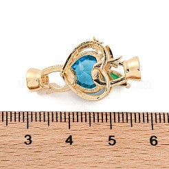 Messing Micro Pave klare Zirkonia Falte über Verschlüsse&nbsp;KK-C076-11G