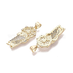 Pendentifs religieux en laiton sertis de micro-pavés de zircone cubique transparente&nbsp;KK-N287-46J-G