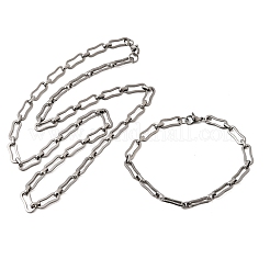 Set di gioielli con collana e bracciale a catena in acciaio inossidabile 304&nbsp;SJEW-L199-14P
