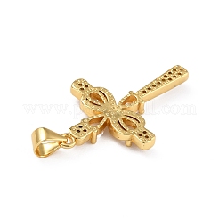 Pendenti in zirconi cubici trasparenti in micro pavè di ottone&nbsp;ZIRC-A021-14G