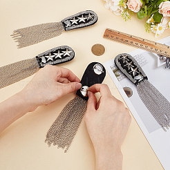 Épaulettes à pompons en tissu et alliage&nbsp;AJEW-WH0410-181P