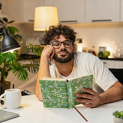 2 Stück Notizbuch aus Stoff mit Blumenstickerei in 2 Farben&nbsp;AJEW-FH0009-20