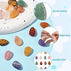 16 stücke 8 arten natürliche achat & amethyst & topas jade & aventurin & achat & tigerauge & weiß achat&nbsp;G-CJ0001-80