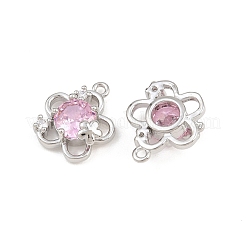 Messing-Pavé-Anhänger mit rosa Zirkonia&nbsp;CU-CBA8124-01C-P