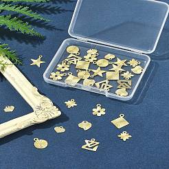 32 Stück 8 Stile Rack-Plating Messing Charms&nbsp;KK-FS0001-53