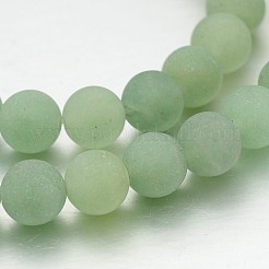 Mattiert runde natürliche grüne Aventurine Perlenstränge&nbsp;G-J338-05-8mm
