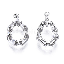 Breloques en zircone cubique transparente incrustée de laiton&nbsp;ZIRC-S069-021P