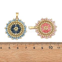 Anhänger aus Edelstahl 304 und zylindrischen Glasperlen&nbsp;PALLOY-MZ01450