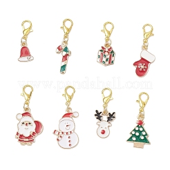 Décorations de pendentif en alliage d'émail de noël&nbsp;HJEW-JM03524