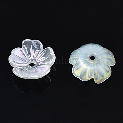 Cappucci di perline acriliche con placca galvanica a 5 petalo&nbsp;PACR-T014-05