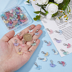 80 Stück 8 Stile Schmetterling transparent sprühlackiert Glas Charms&nbsp;HJEW-DC00039