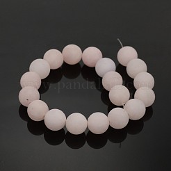 Chapelets de perles rondes en quartz rose mat naturel&nbsp;G-M272-06-6mm