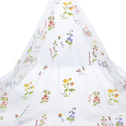 2 Yards Polyester-Stickerei 3D-Blumennetzstoffe&nbsp;DIY-WH0622-383A