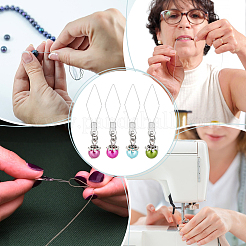 20 Stück 10 Farben ABS-Imitationsperle runder Perleneinfädler&nbsp;DIY-AB00058