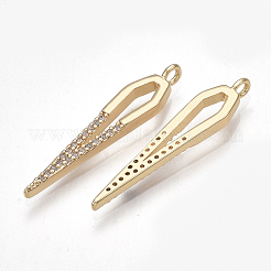 Ottone micro spianare pendenti zirconi&nbsp;KK-T038-385G