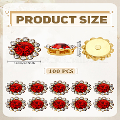 100 strass à coudre ou à repasser en forme de fleur&nbsp;RB-LP0001-04