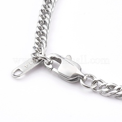 Bracciali a catena con taglio a diamante in acciaio inossidabile 304 da donna&nbsp;BJEW-JB06018-01