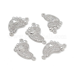 Verbindungsanhänger mit Mikropavé aus Messing mit durchsichtigen Zirkonia-Steinen&nbsp;KK-E068-VB032