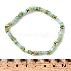 Bracelets extensibles en perles d'amazonite naturelle et de coquillages pour femmes&nbsp;WU5531-4