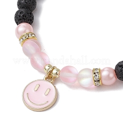 8 Stück Stretch-Armbänder aus natürlichem Lavastein und synthetischen Mondsteinperlen in 8 Farben&nbsp;BJEW-JB11566