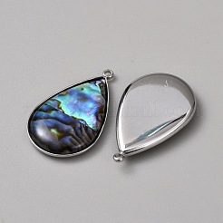 Anhänger aus Edelstahl 304 und natürlicher Paua-Muschel&nbsp;STAS-WH0044-130C-P