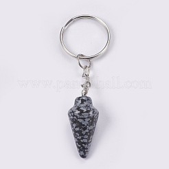 Llavero de obsidiana copo de nieve natural&nbsp;KEYC-P041-A010