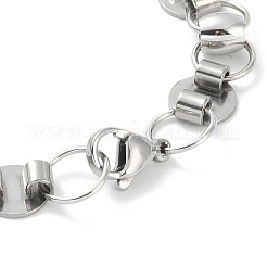 Bracelets à maillons ronds plats en acier inoxydable 201 anti-ternissement pour femmes et hommes&nbsp;BJEW-I316-08C