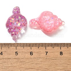 Cabochon in resina trasparente di organismi marini&nbsp;RESI-H035-05C