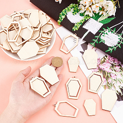 30 Set Cabochonfassungen für Holzanhänger&nbsp;DIY-OC0011-10