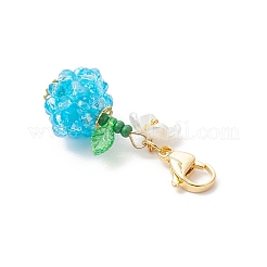 Decorazioni pendenti con perline di semi di vetro e diaspro imperiale sintetico tinto di frutta e fiori&nbsp;HJEW-MZ00307-01