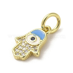 Breloques en laiton avec zircone cubique de micro pave&nbsp;KK-E092-25G-02
