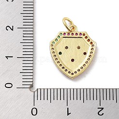 Porte micro ouvrent pendentifs zircone cubique en laiton de placage&nbsp;KK-Z071-78G