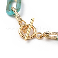 Braccialetti con catena a graffetta in acrilico e alluminio&nbsp;BJEW-JB05329-03