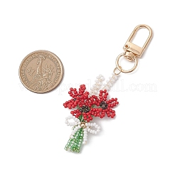 Pendentif décoratif en perles de verre en forme de fleur (3D)&nbsp;KEYC-MZ00056