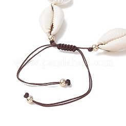 3 bracciale di perline intrecciate con conchiglie di ciprea miste naturali&nbsp;BJEW-JB11862